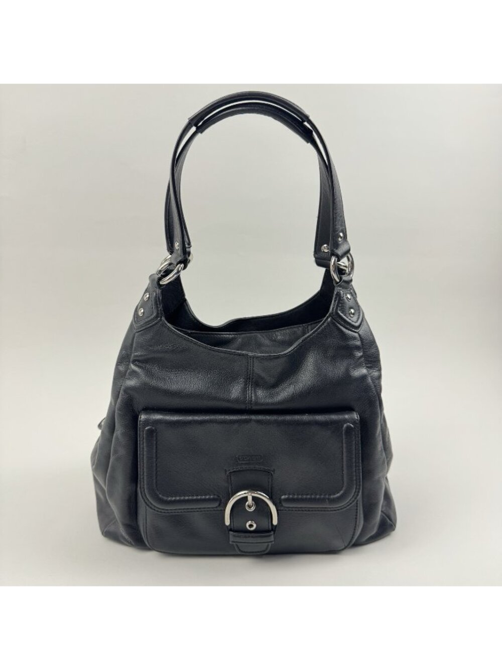Coach Campbell F24686 BLACK Leather Hobo Shoulder Bag Purse Handbag NO HANG TAG